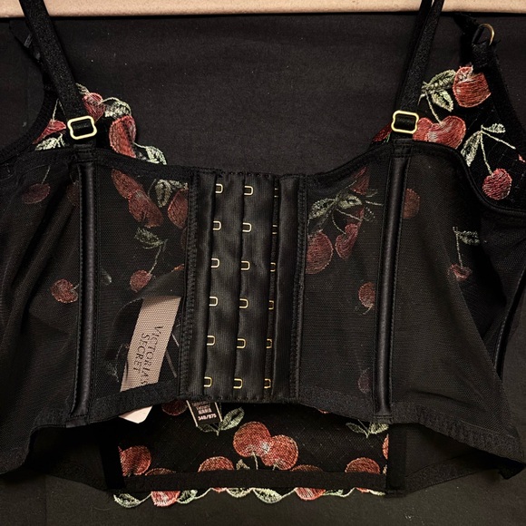 Victoria’s Secret Black Lingerie with Cherry Embroidery | NWT - Picture 2 of 3